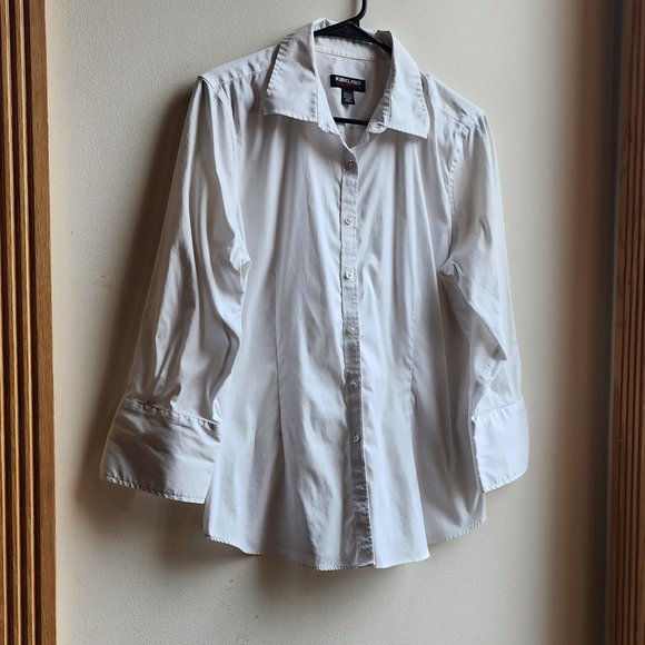 Kirkland Signature White Button Down Shirt Size Large - Picture 5 of 16